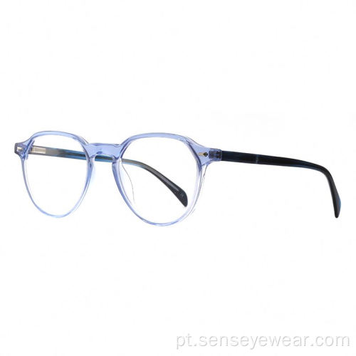 Senhoras redondas Moda Eco Acetato Óptica Quadros Eyeglasses